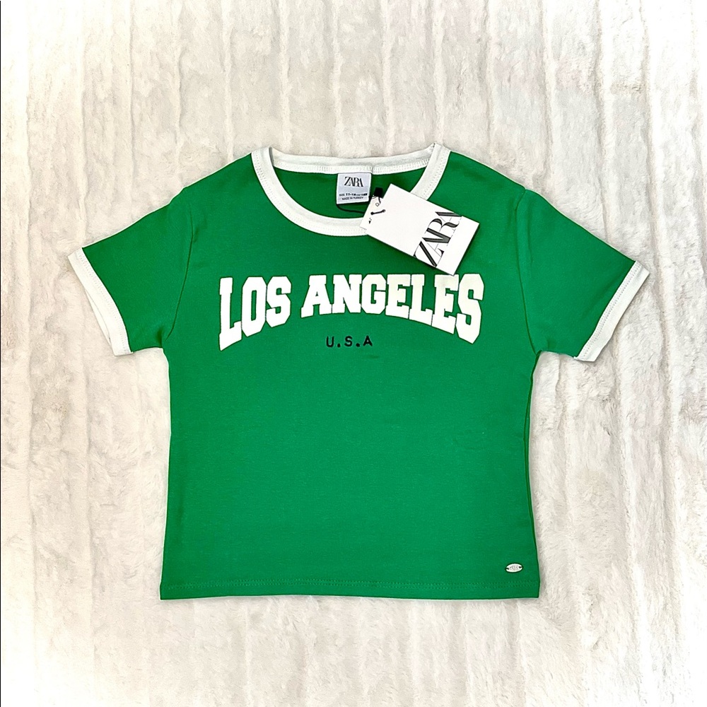 Zara green Los Angeles T-shirt